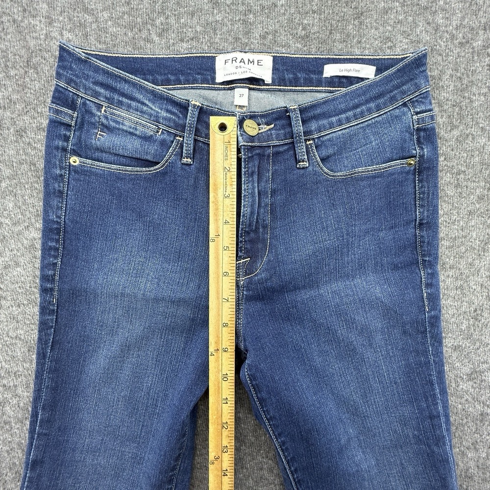 FRAME Le High Flare Jeans high rise flared fitted Blue Size 27 - Picture 6 of 9